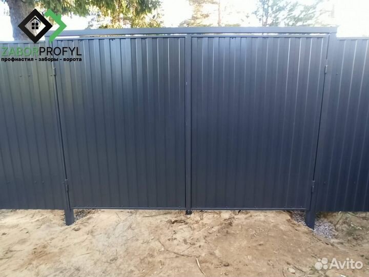 Ворота из профлиста (профнастила) под ключ