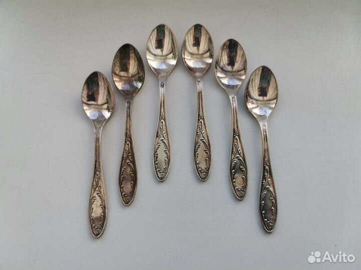 Кофейные ложки мельхиор новые 6 шт