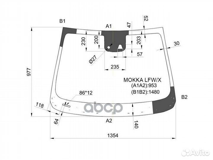 Стекло лобовое (Одна камера/ Датчик дождя/ Молд
