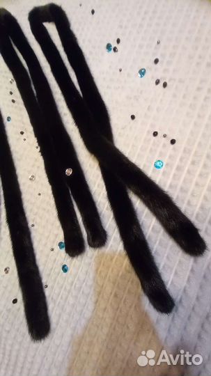 Новый норковый пояс чёрный