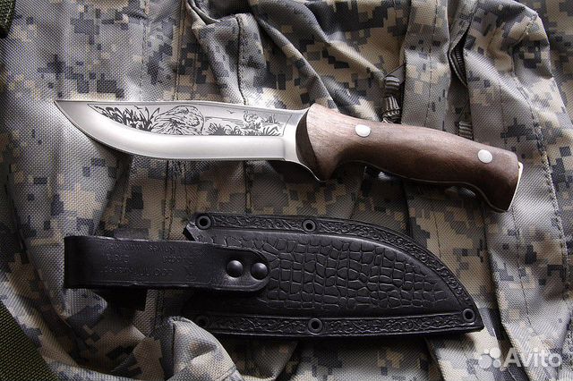 Нож туристический дрофа дерево орех Кизляр