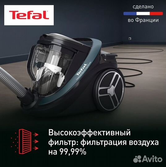 Пылесос tefal silence force cyclonic effitech tw7941ea черный, серый, серебристый