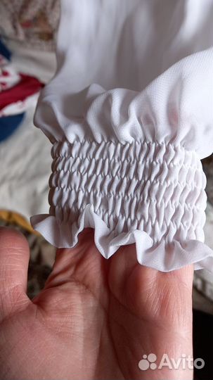 Блузка белая для девочек 7-8 лет
