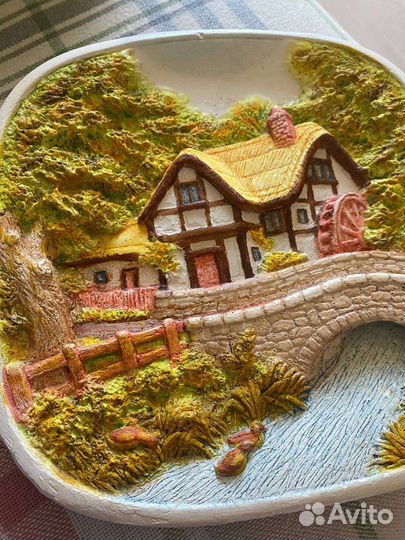 Винтажные английские настенные тарелки, таблички