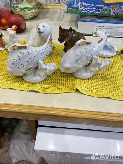 Фарфоровые статуэтки СССР рыбки