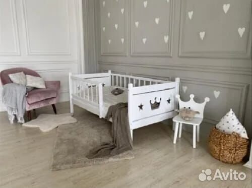 Кроватка Лисенок из натурального дерева от 2х лет