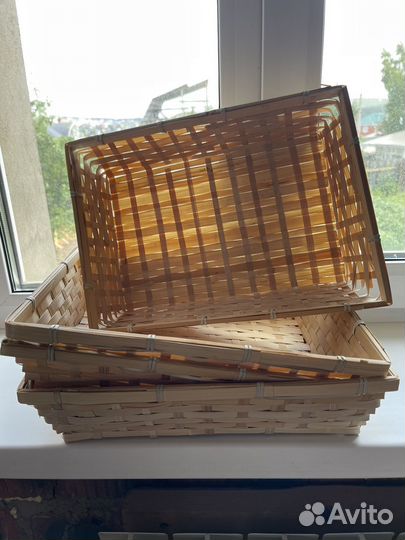 Корзина плетеная прямоугольная