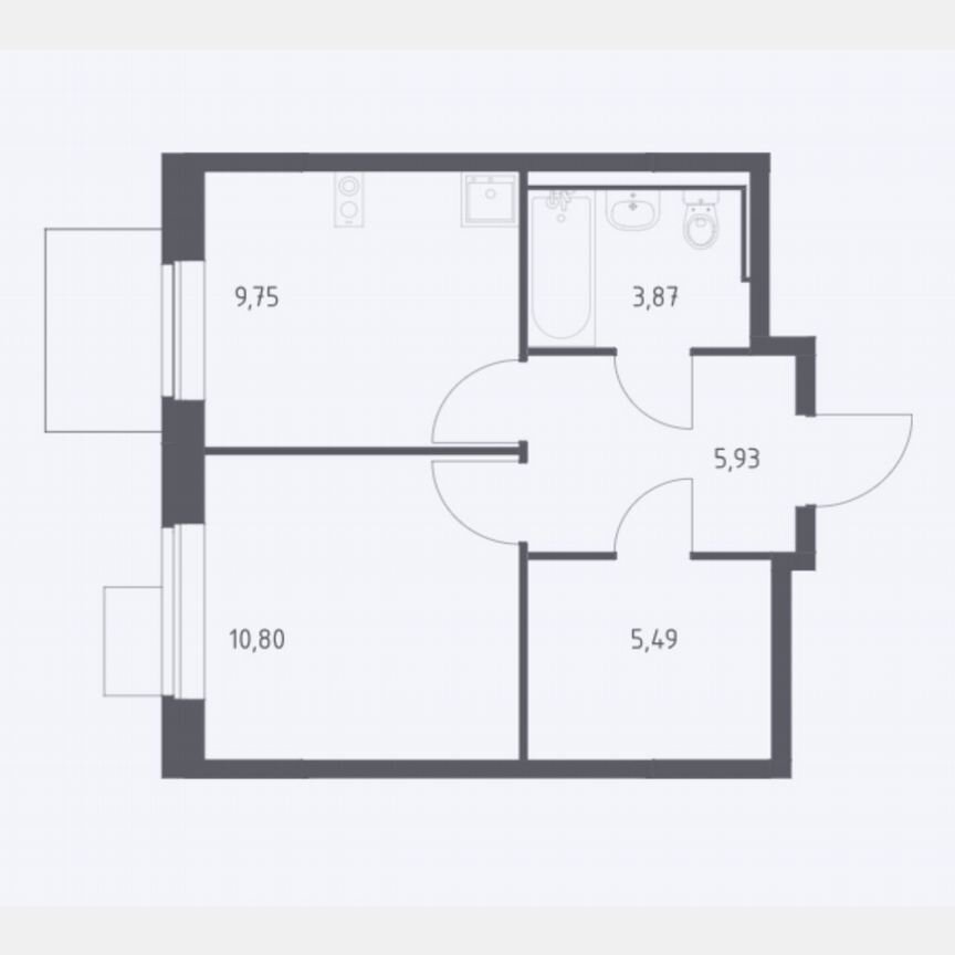1-к. квартира, 35,9 м², 2/7 эт.