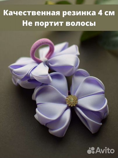 Сиреневый бант для волос