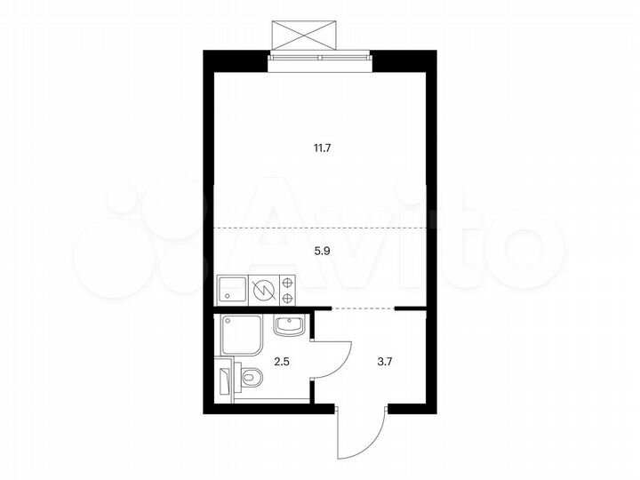 Квартира-студия, 23,8 м², 10/17 эт.
