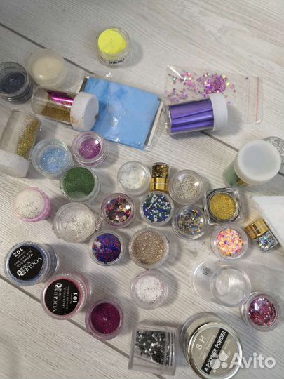 Набор для дизайна ногтей, стразы, блёстки, втирка