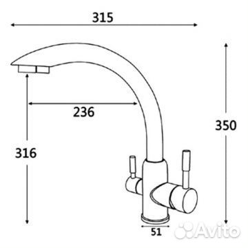 Смеситель для кухонных моек Vieir Kitchen V15024-M