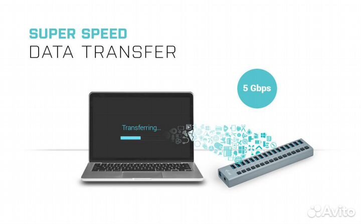 Новые USB концентраторы (хабы), 16 портов, 90 Вт