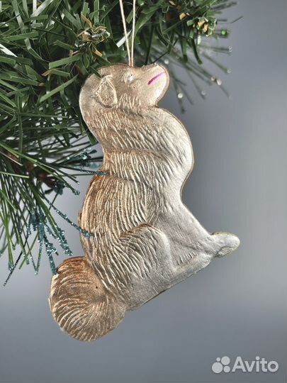 Елочные игрушки СССР картонаж собака