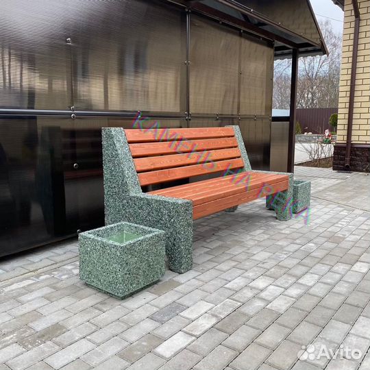 Скамейка парковая со спинкой