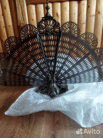 Экран для камина Павлиний хвост