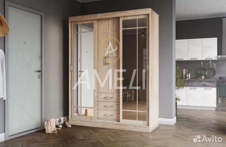 Шкаф купе с зеркалом в комнату