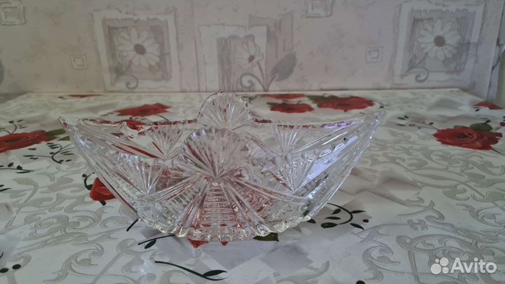 Салатник ладья хрустальный