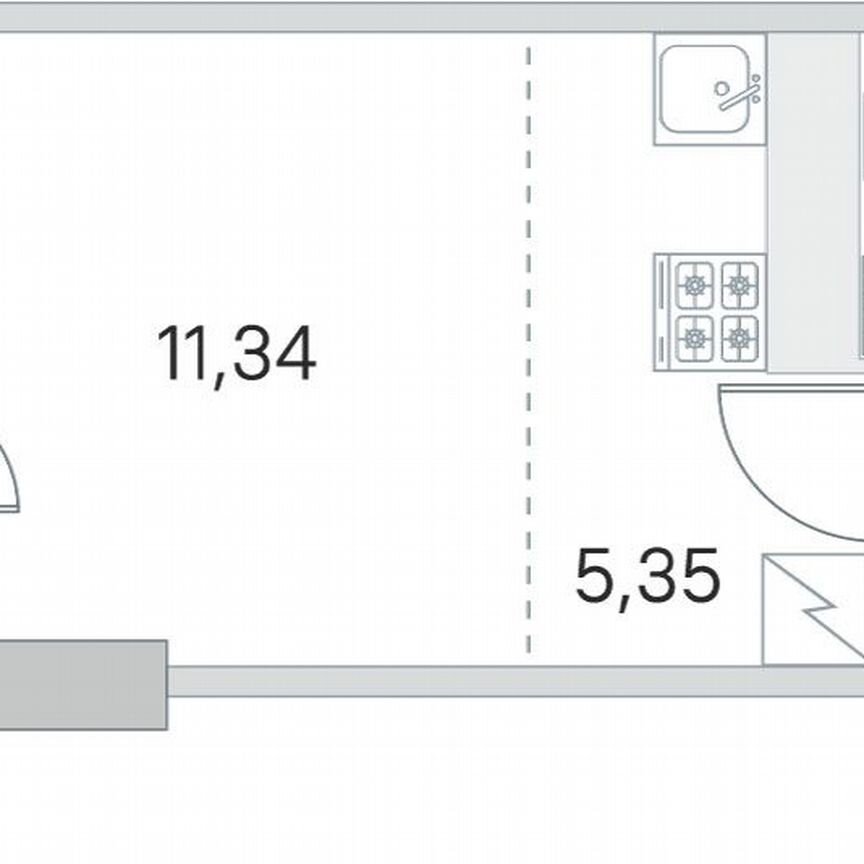 Квартира-студия, 24,8 м², 5/5 эт.