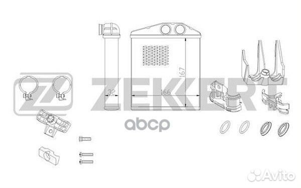 Радиатор отоп. Opel Combo 01- Corsa C 00- mk-5
