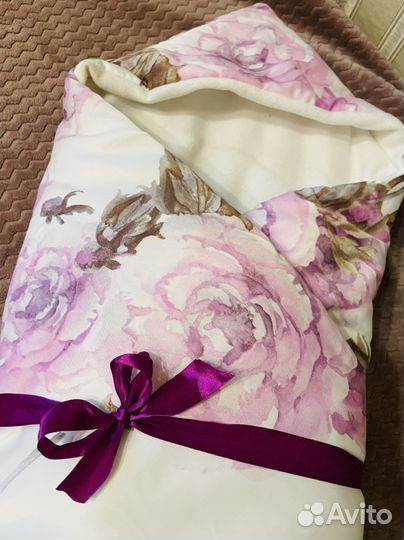 Конверт одеяло на выписку для девочки