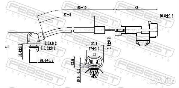 Датчик ABS передний 10606004 Febest