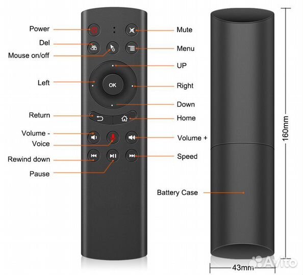 Пульт с микрофоном и гироскопом для смарт тв