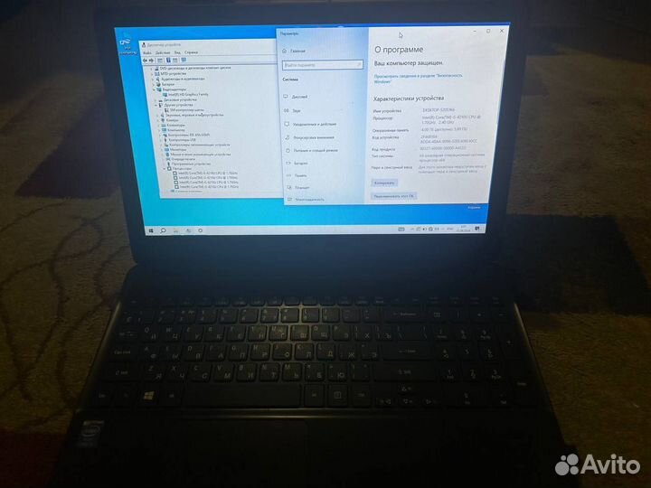 Ноутбук acer, intel core i5-4210U, 4gb, ssd 128gb