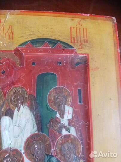 Храмовая икона 19 века ковчег 