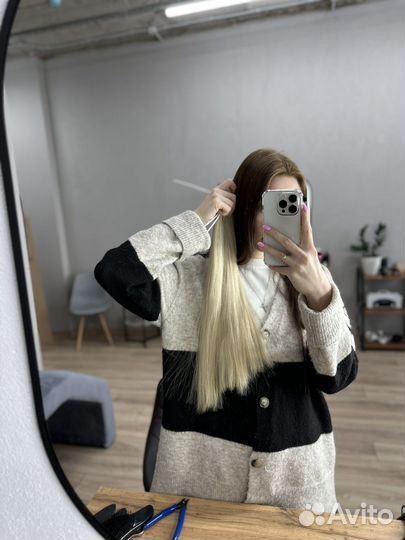 Волосы для наращивания 50 см блонд