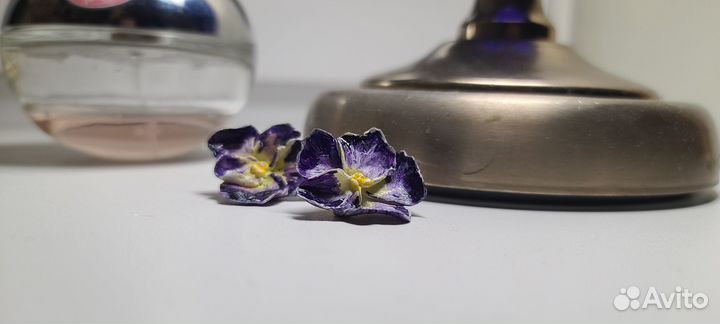 Серьги из полимерной глины.Ручная работа и роспись