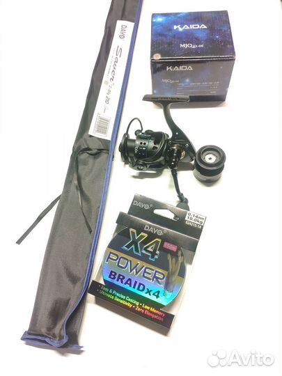 Комплект спиннинг+катушка+шнур