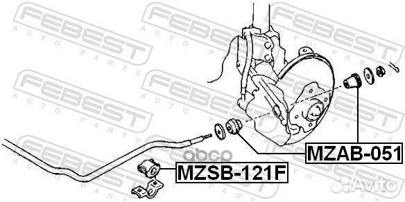 Втулка стабилизатора перед прав/лев mzsb121