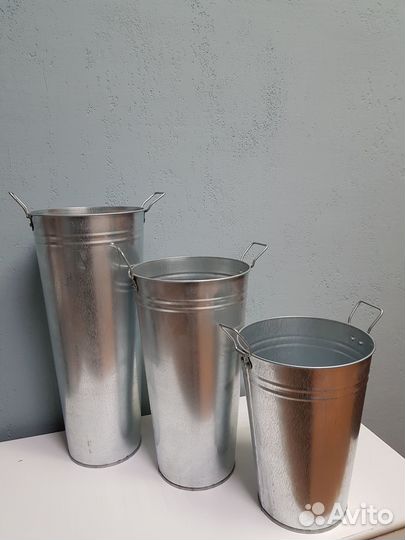 Кашпо декоративное алюминий