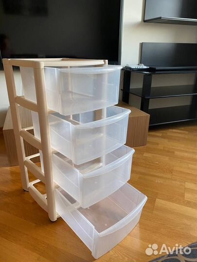 Пластиковый пенал для ванны с ящиками 37х77х37