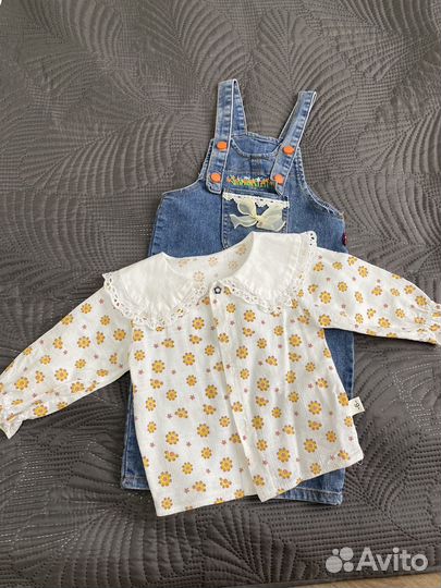 Джинсовый комбинезон для девочки 74-80
