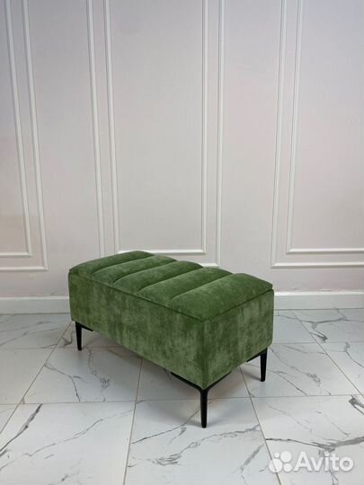 Банкетка Гиффа-Лофт с местом для хранения, зеленая