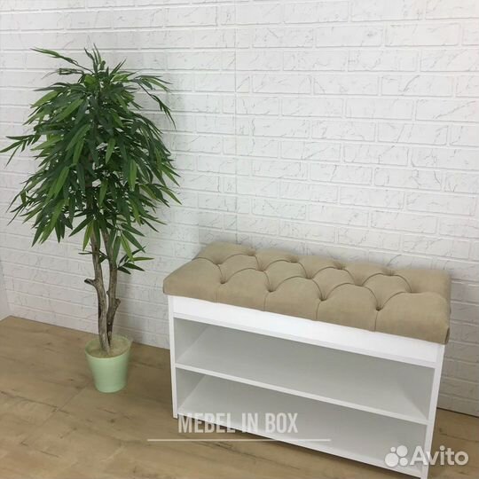 Обувница банкетка в каретной стяжке