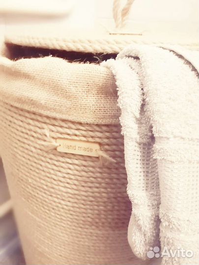 Корзина из джута с крышкой