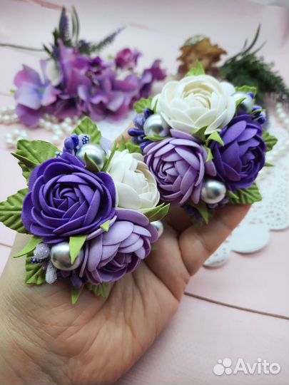 Резиночки для волос с цветами