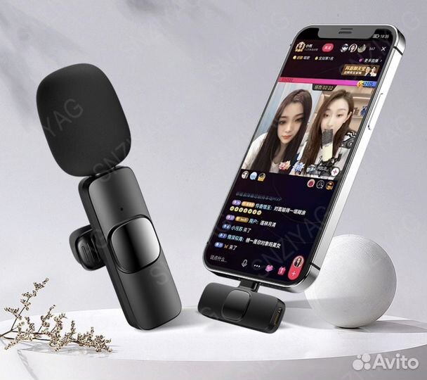 Радиомикрофон петличный 2 передатчика для Android