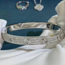 Браслет Cartier love с бриллиантами белое золото