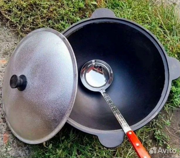 Казан чугунный с алюминиевой крышкой