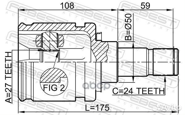 ШРУС внутренний перед лев 0111ACV30LH Febest