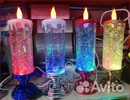 Светодиодная свеча с блестками