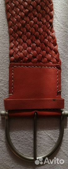 Ремень кожаный плетёный
