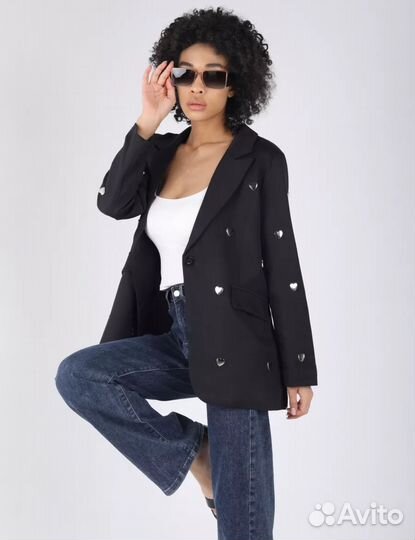 Пиджак классический с сердечками