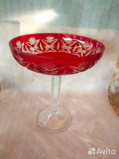 СССР Хрусталь Ваза фруктовница d 24 см h 29 см