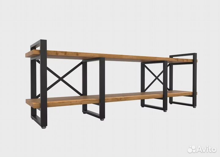 Тумба под тв Айсберг Лофт 160 черный/дуб крафт таб