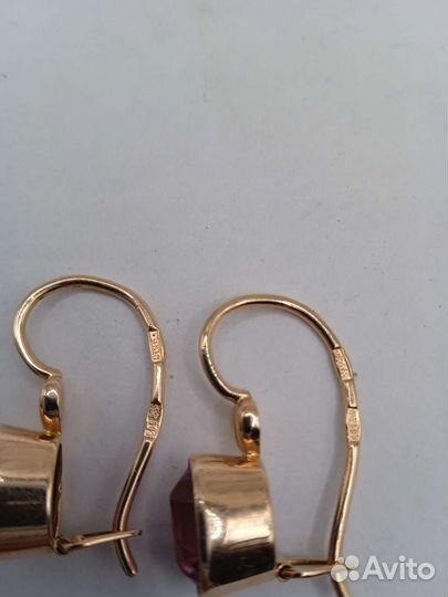 Винтажные золотые серьги 583 проба